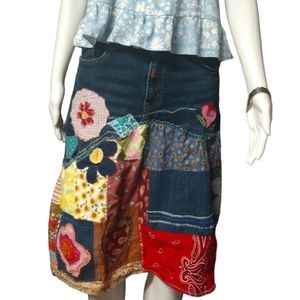 Patchwork midi skirt